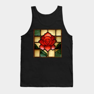 Romantic Red Rose Arts and Crafts Tank Top